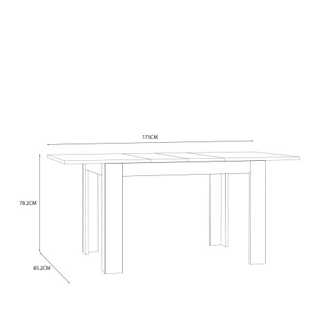 Masa Extensibila Ankona, Alb Si Stejar Mauvella, 120 Cm-01