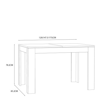 Masa Extensibila Ankona, Alb Si Stejar Mauvella, 120 Cm-01