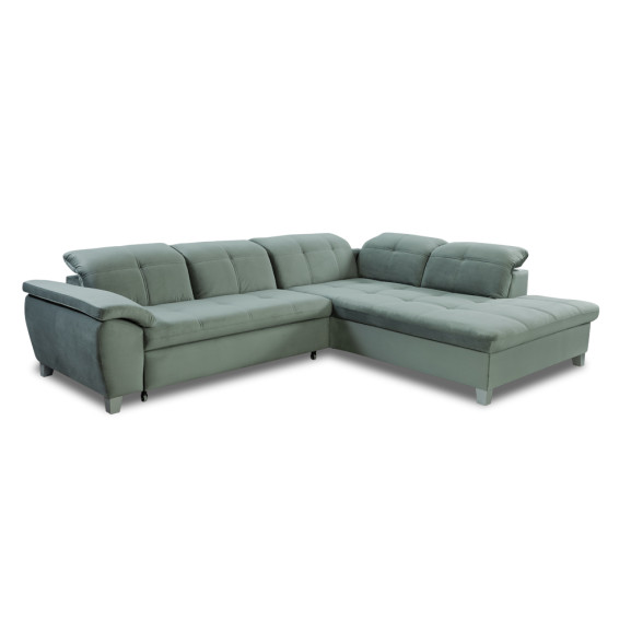 Coltar Extensibil Cu Otoman Mare Sevilia Lux Dreapta 5 Locuri Verde 300 x 234 Cm