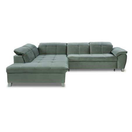 Coltar Cu Otoman Mare Sevilia Lux, Stanga, 5 Locuri, Verde, 300 x 234 Cm-01