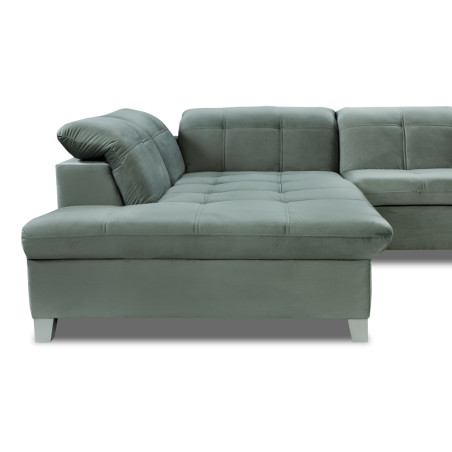 Coltar Cu Otoman Mare Sevilia Lux, Stanga, 5 Locuri, Verde, 300 x 234 Cm-01
