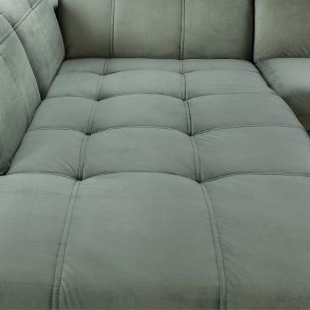 Coltar Cu Otoman Mare Sevilia Lux, Stanga, 5 Locuri, Verde, 300 x 234 Cm-01