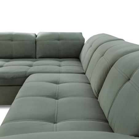 Coltar Cu Otoman Mare Sevilia Lux, Stanga, 5 Locuri, Verde, 300 x 234 Cm-01