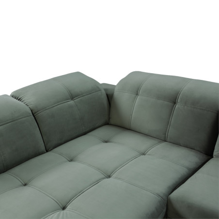 Coltar Cu Otoman Mare Sevilia Lux, Stanga, 5 Locuri, Verde, 300 x 234 Cm-01