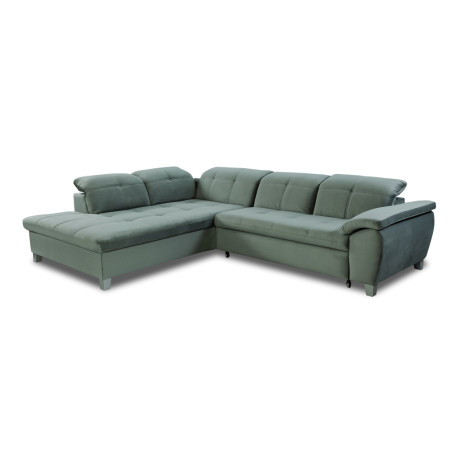 Coltar Cu Otoman Mare Sevilia Lux, Stanga, 5 Locuri, Verde, 300 x 234 Cm-01