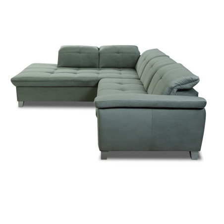 Coltar Cu Otoman Mare Sevilia Lux, Stanga, 5 Locuri, Verde, 300 x 234 Cm-01