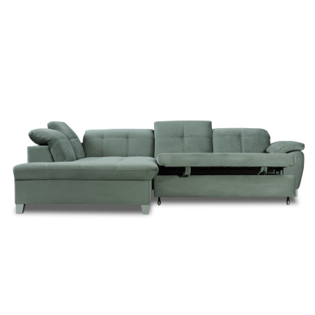 Coltar Cu Otoman Mare Sevilia Lux, Stanga, 5 Locuri, Verde, 300 x 234 Cm-01