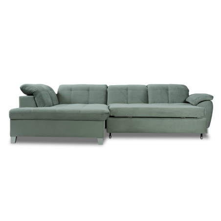 Coltar Cu Otoman Mare Sevilia Lux, Stanga, 5 Locuri, Verde, 300 x 234 Cm-01