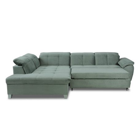 Coltar Cu Otoman Mare Sevilia Lux, Stanga, 5 Locuri, Verde, 300 x 234 Cm-01