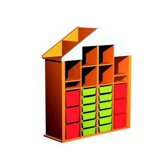 Etajera Jucarii Tip Casuta