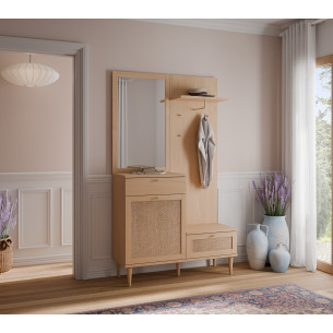 Cuier Mare Charleston, Stejar Elegancia si Polyrattan, 115.1 Cm