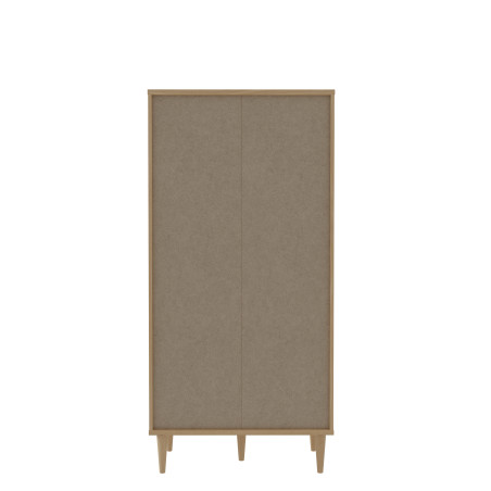 Etajera 2 Usi Charleston, Stejar Elegancia Si Polyrattan 80.1 Cm-01