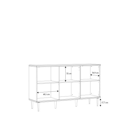 Bufet Cu 3 Usi Charleston, Stejar Elegancia Si Polyrattan 149.8 Cm-01