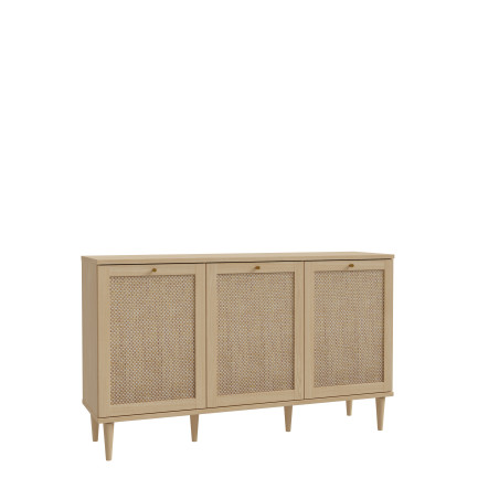 Bufet Cu 3 Usi Charleston, Stejar Elegancia Si Polyrattan 149.8 Cm-01
