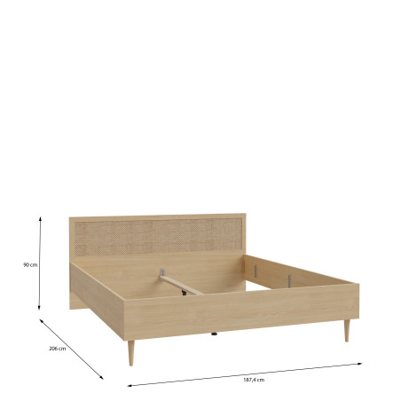Pat Charleston, Dimensiune Saltea 180 x 200 Cm, Stejar Elegancia Si Polyrattan-01