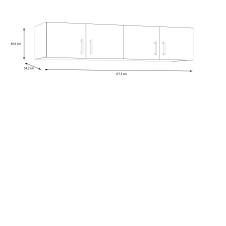 Suprapozabil Ptr Dulap 4 Usi Ecobest 2 Alb, 177.5 Cm-01