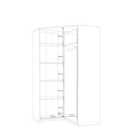 Dulap Colt 2 Usi Ecobest 2 Stejar stejar Mauvella, 116.8 Cm-01