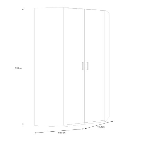 Dulap Colt 2 Usi Ecobest 2  Alb, 116.8 Cm-01