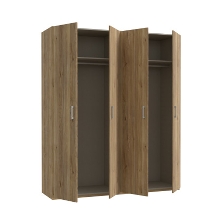 Dulap 4 Usi  Ecobest 2 Stejar Mauvella, 177.5 Cm-01