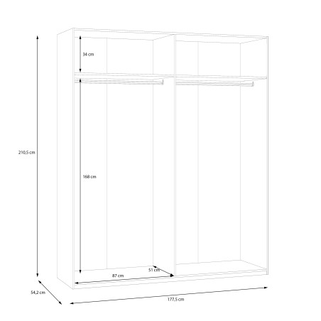 Dulap 4 Usi  Ecobest 2 Stejar Mauvella, 177.5 Cm-01