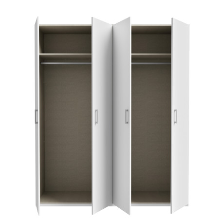 Dulap 4 Usi Ecobest 2 Alb, 177.5 Cm-01