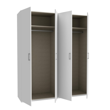 Dulap 4 Usi Ecobest 2 Alb, 177.5 Cm-01