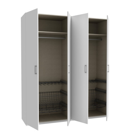Dulap 4 Usi Ecobest 2 Alb, 177.5 Cm-01