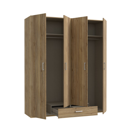 Dulap  4 Usi Si 1 Sertar Ecobest 2 Stejar, 177.5 Cm-01