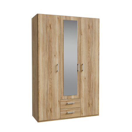 Dulap 3 Usi Si 2 Sertare Ecobest 2 Stejar Mauvella, 133.2 Cm-01