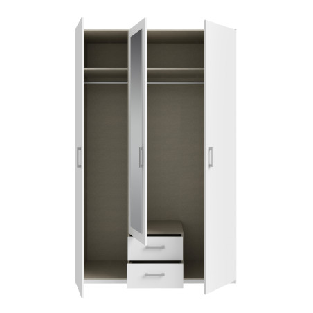 Dulap 3 Usi Si 2 Sertare Ecobest 2 Alb, 133.2 Cm-01