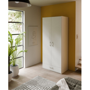 Dulap 2 Usi Si 1 Sertar Ecobest 2 Alb, 88.9 Cm