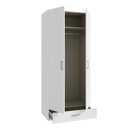 Dulap 2 Usi Si 1 Sertar Ecobest 2 Alb, 88.9 Cm-01