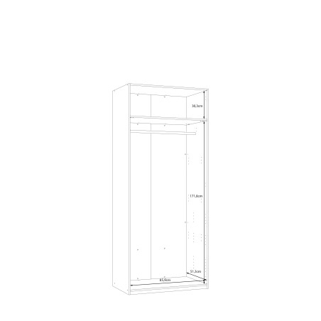 Dulap 2 Usi  Ecobest 2 Stejar Mauvella, 88.9 Cm-01