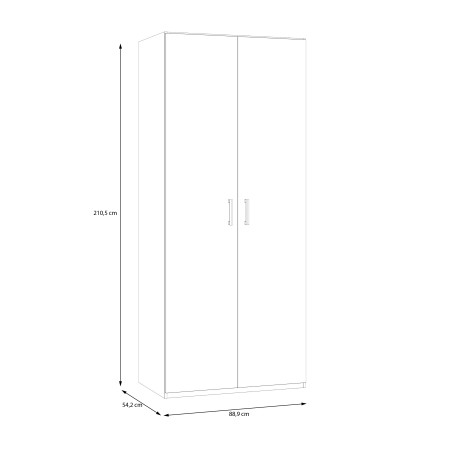 Dulap 2 Usi  Ecobest 2 Alb, 88.9 Cm-01