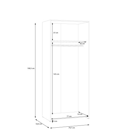 Dulap 2 Usi Ecobest  Alb, 79.7 x 190.5 Cm-01