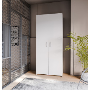 Dulap 2 Usi Ecobest  Alb, 79.7 x 190.5 Cm