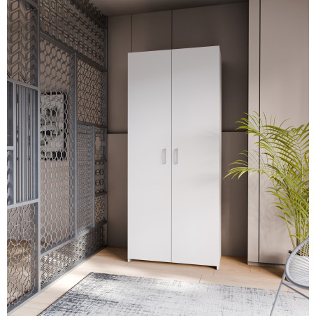 Dulap 2 Usi Ecobest  Alb, 79.7 x 190.5 Cm-01