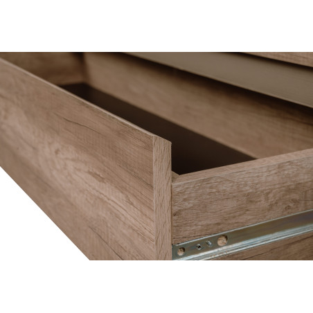 Comoda Phoenix Cu 3 Sertare, Stejar Antichizat, 113 Cm-01