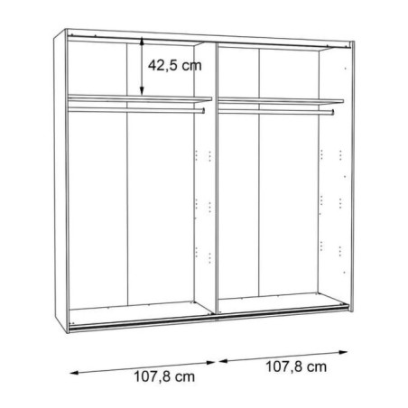 Dulap Jakarta, Stejar Negru si Stejar Structurat, 220.1 Cm-01