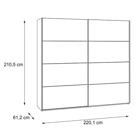 Dulap Jakarta, Stejar Negru si Stejar Structurat, 220.1 Cm-01