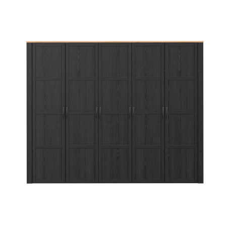 Dulap 5 Usi  Blackhit, Stejar Riviera Si Stejar Cabezone, 265,6 Cm-01