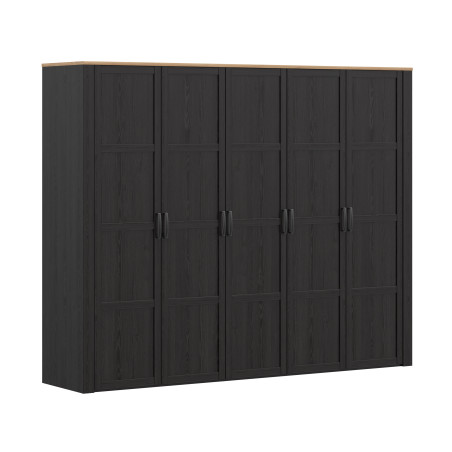 Dulap 5 Usi  Blackhit, Stejar Riviera Si Stejar Cabezone, 265,6 Cm-01