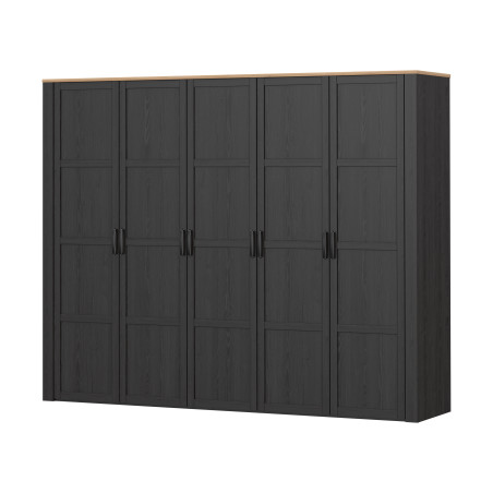 Dulap 5 Usi  Blackhit, Stejar Riviera Si Stejar Cabezone, 265,6 Cm-01