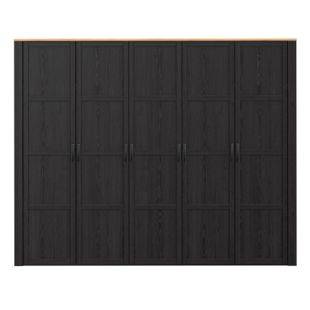 Dulap 5 Usi  Blackhit, Stejar Riviera Si Stejar Cabezone, 265,6 Cm-01