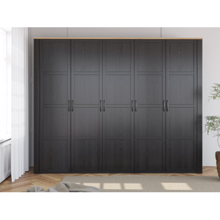 Dulap 5 Usi  Blackhit, Stejar Riviera Si Stejar Cabezone, 265,6 Cm-01
