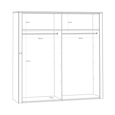Dulap 4 Usi  Blackhit, Stejar Riviera Si Stejar Cabezone, 215,9 Cm-01