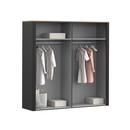 Dulap 4 Usi  Blackhit, Stejar Riviera Si Stejar Cabezone, 215,9 Cm-01