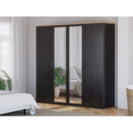 Dulap 4 Usi  Blackhit, Stejar Riviera Si Stejar Cabezone, 215,9 Cm-01