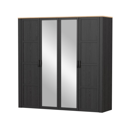 Dulap 4 Usi  Blackhit, Stejar Riviera Si Stejar Cabezone, 215,9 Cm-01