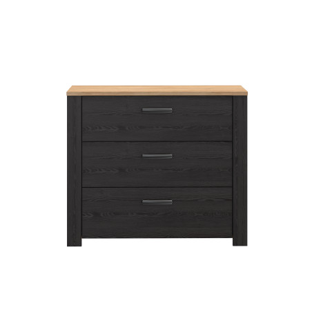 Comoda 4 Sertare Blackhit, Stejar Riviera Si Stejar Cabezone, 101,4  Cm-01